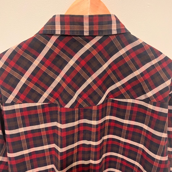 Ely Cattlemen - Mens XL - Pearl Snap - Red & Blue -  Button-up Western Shirt - Picture 9 of 12